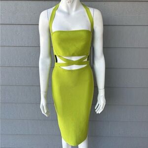 Hera Collection Neon Green Backless Dress